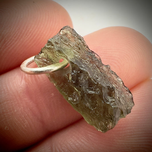 Silver Moldavite Pendant | 1.13g | Chlum