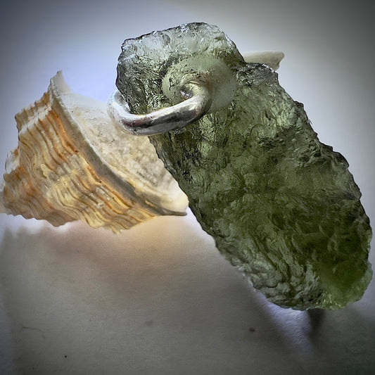 Silver Moldavite Pendant | 1.96g | Chlum