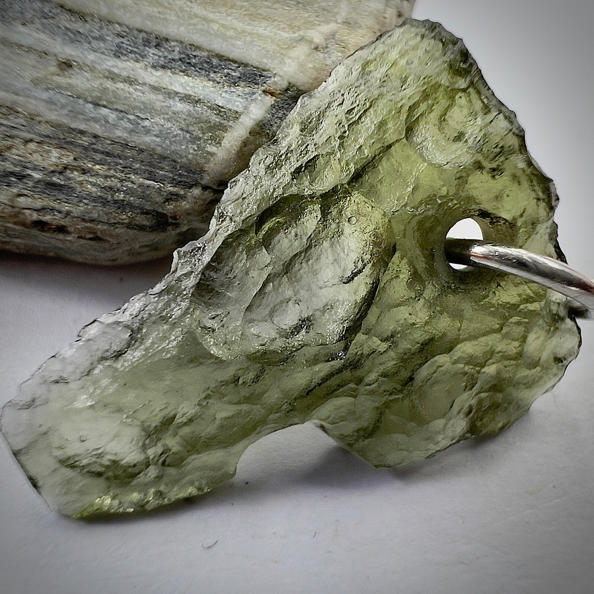 Silver Moldavite Pendant | 0.89g | Chlum