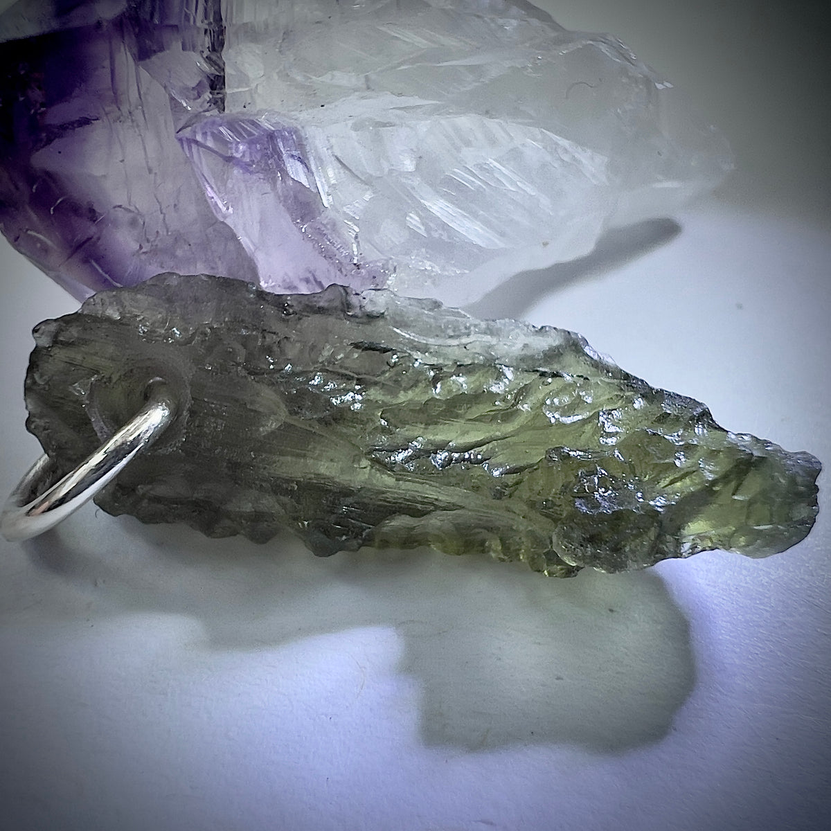 Silver Moldavite Pendant | 1.96g | Chlum