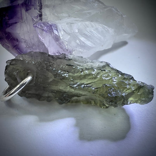Silver Moldavite Pendant | 1.96g | Chlum