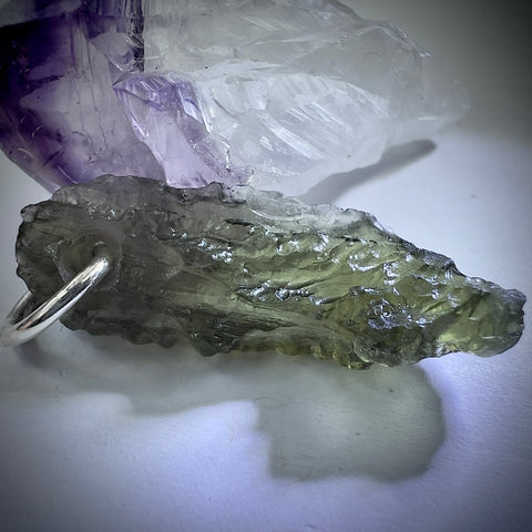 Silver Moldavite Pendant | 1.96g | Chlum