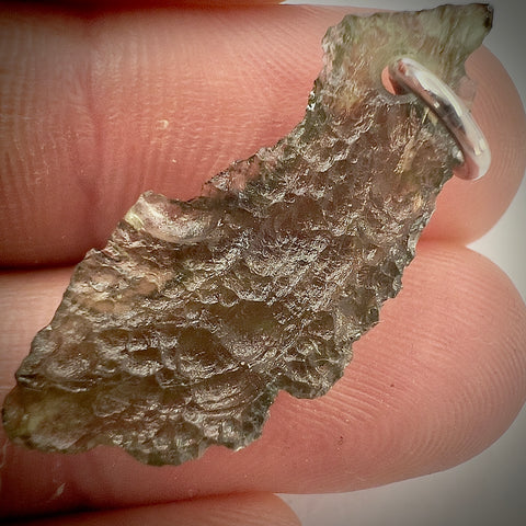 Silver Moldavite Pendant | 1.39g | Chlum