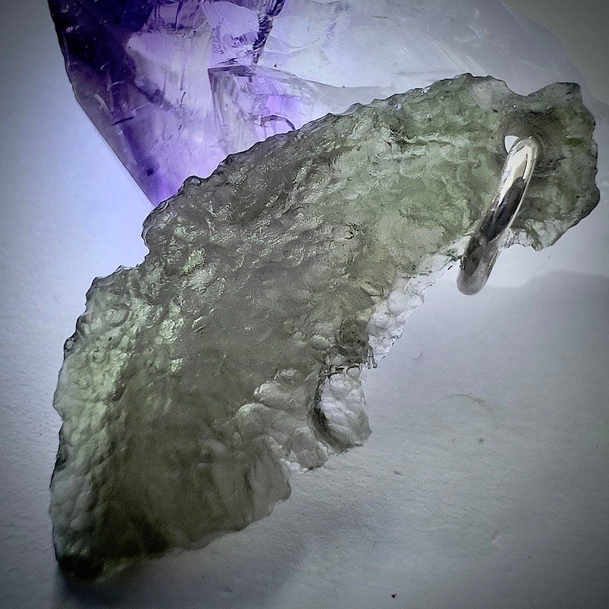 Silver Moldavite Pendant | 1.39g | Chlum