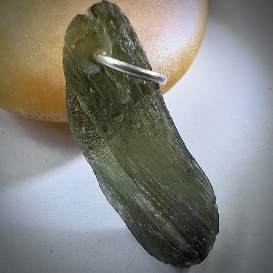 Silver Moldavite Pendant | 2.7g | Chlum