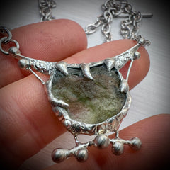 Soft Soldered Moldavite Necklace