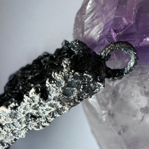 Silver Plated Electroformed Moldavite Pendant | 5.15g | Maly Chlum