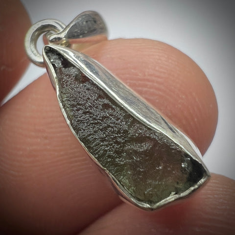 Sterling Silver Moldavite Pendant | 1.81g | Chlum