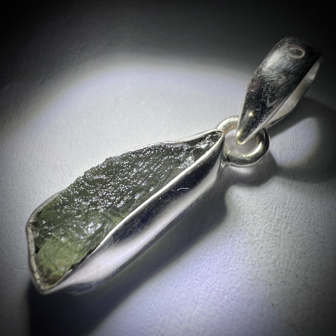 Sterling Silver Moldavite Pendant | 1.81g | Chlum