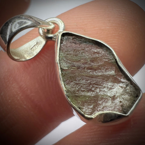 Sterling Silver Moldavite Pendant | 1.65g | Chlum