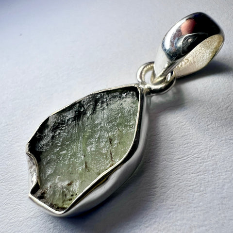Sterling Silver Moldavite Pendant | 1.65g | Chlum