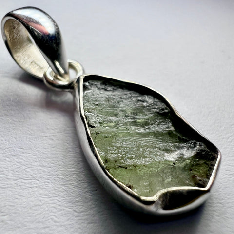 Sterling Silver Moldavite Pendant | 1.65g | Chlum