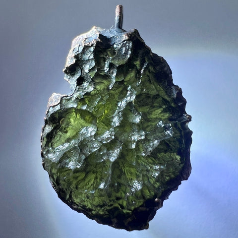 Copper Electroformed Moldavite Pendant | 5.75g | Marouskovo Pole
