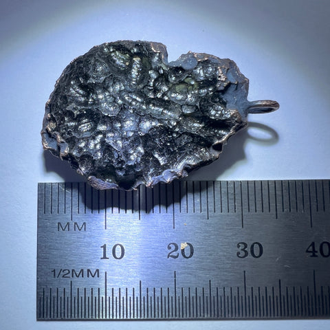 Copper Electroformed Moldavite Pendant | 5.75g | Marouskovo Pole