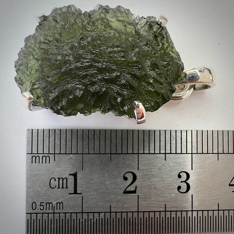 Sterling Silver Moldavite Pendant | 5.42g | Chlum
