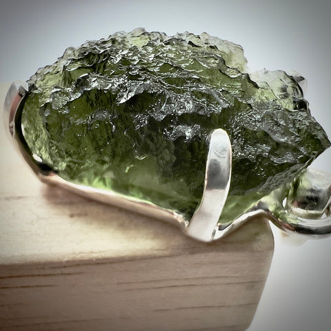 Sterling Silver Moldavite Pendant | 5.42g | Chlum