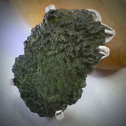 Sterling Silver Moldavite Pendant | 5.42g | Chlum