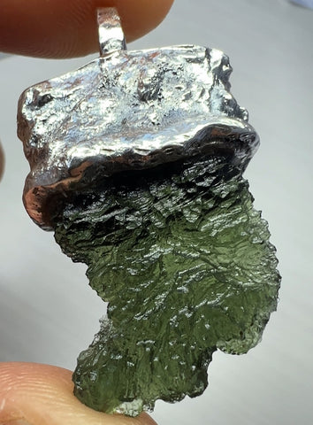 Moldavite Silver Pendant, 4.21g.