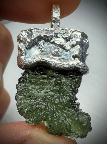 Moldavite Silver Pendant, 4.21g.