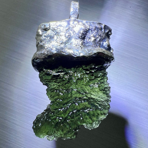Moldavite Silver Pendant, 4.21g.