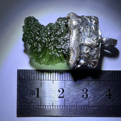 Moldavite Silver Pendant, 4.21g.