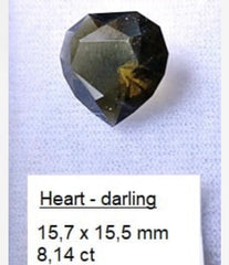 Faceted Moldavite Heart Necklace – Rhodium-Plated Sterling Silver