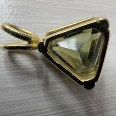 Moldavite Triangle Pendant – Solid 14k Gold