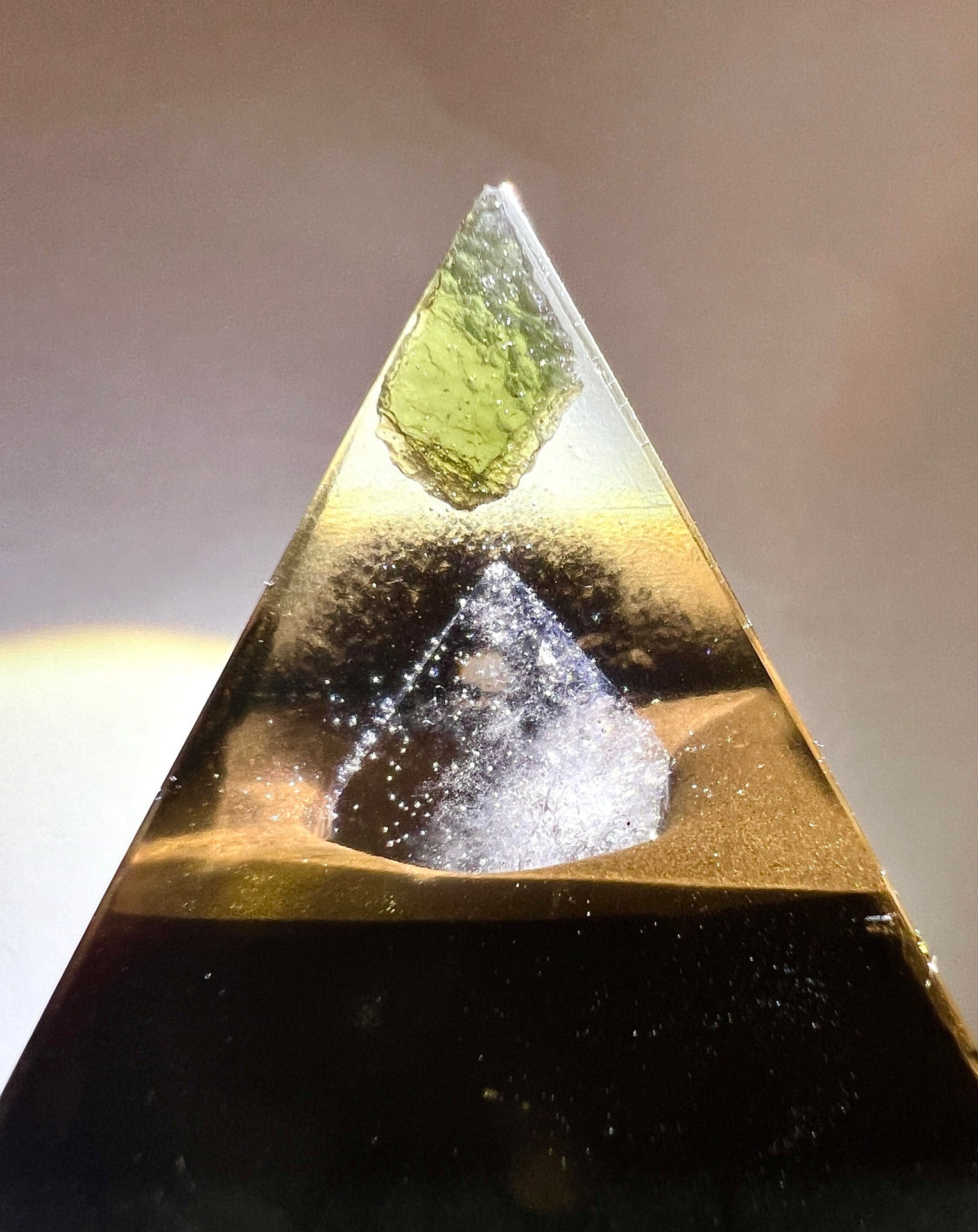 Moldavite & Clear Quartz Orgone Generator