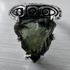 Claw Silver Ring - Slightly Adjustable Size 8 3/4 (R)