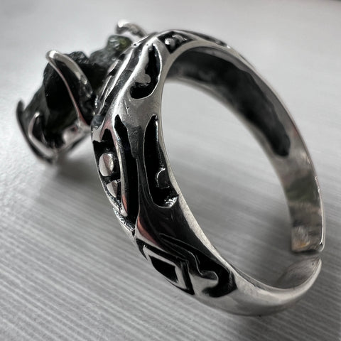 Claw Silver Ring - Slightly Adjustable Size 8 3/4 (R)