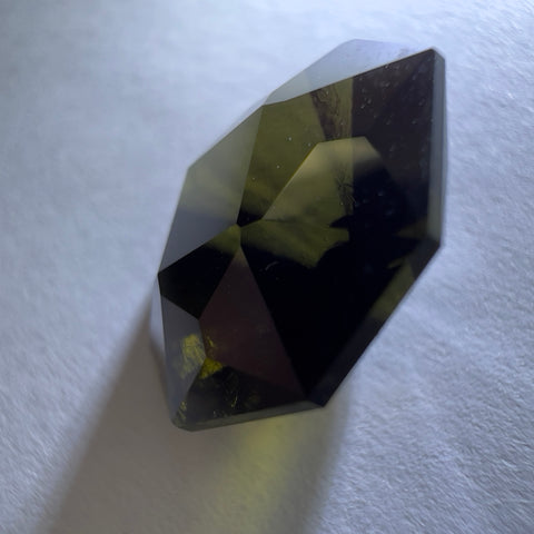 Exquisite faceted Moldavite "Emerald Cut"