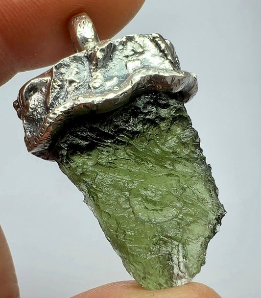 6.17g Moldavite Silver Pendant