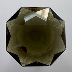 Exquisite faceted Moldavite "Emerald Cut"