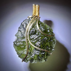 13g Moldavite/Gold pendant