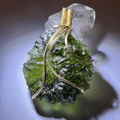 13g Moldavite/Gold pendant