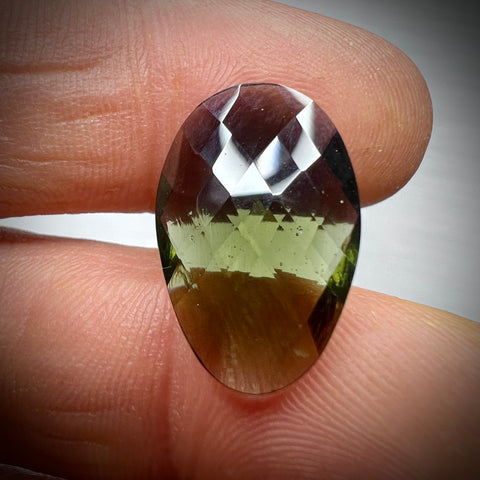Faceted Moldavite Teardrop 9.45ct.