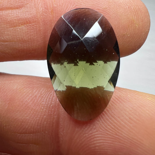 Faceted Moldavite Teardrop 9.45ct.