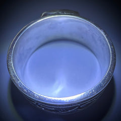 Band Sterling Silver Moldavite Ring -  10.5 (V)