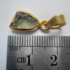 1.25g Gold Plated Moldavite Pendant.