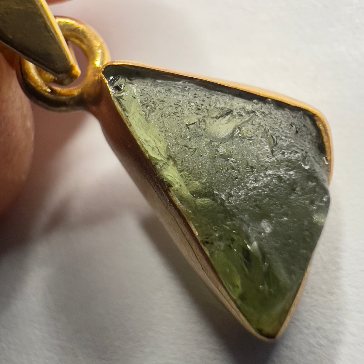 1.53g Gold Plated Moldavite Pendant