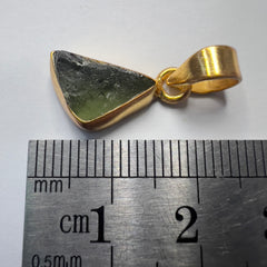 1.53g Gold Plated Moldavite Pendant