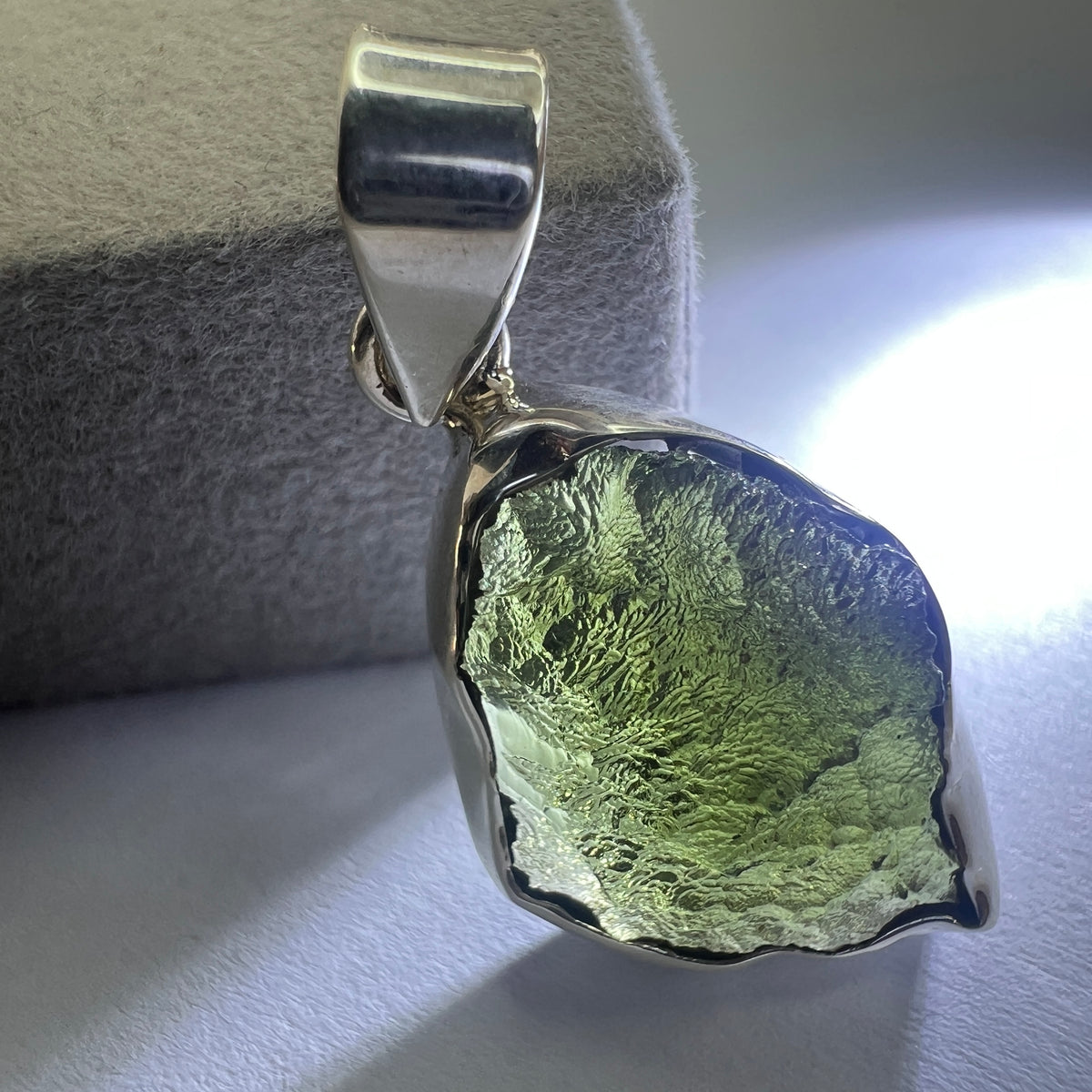 4.95g Bezel Set Moldavite/Silver Pendant