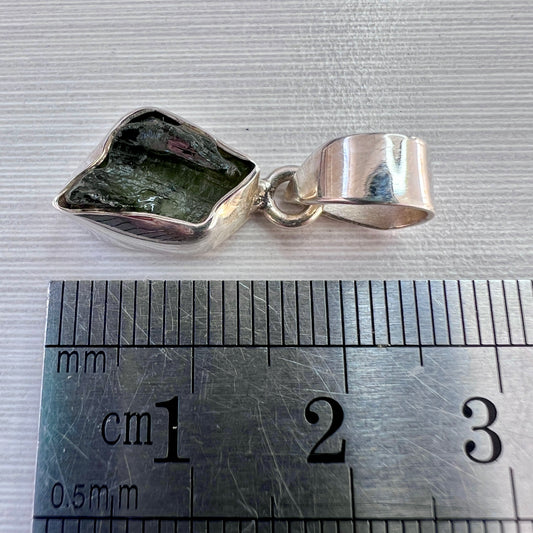 1.98g Bezel Set Moldavite/Silver Pendant