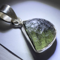 3.02g Bezel Set Moldavite/Silver Pendant