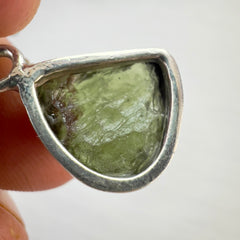 3.02g Bezel Set Moldavite/Silver Pendant