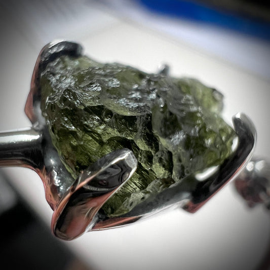 1.2g Cuff Moldavite Silver Bracelet