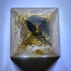 Moldavite & 24ct Gold orgone generator pyramid - 20mm
