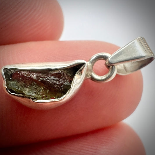 1.26g Bezel Set Moldavite/Silver Pendant