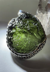 9.43g Bezel set Moldavite pendant.