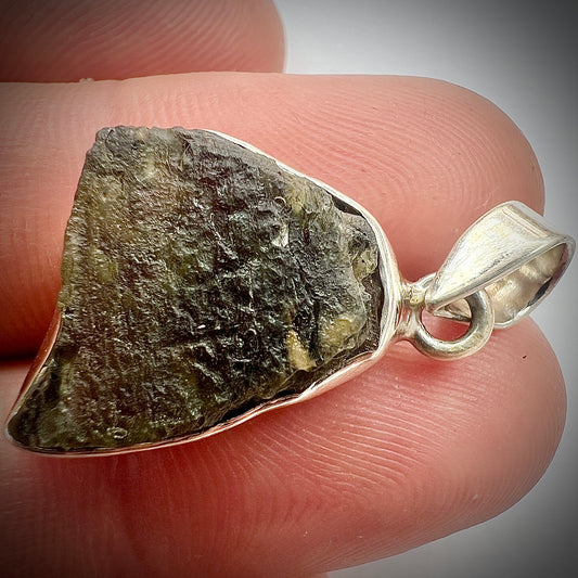 4.15g Bezel Set Moldavite/Silver Pendant